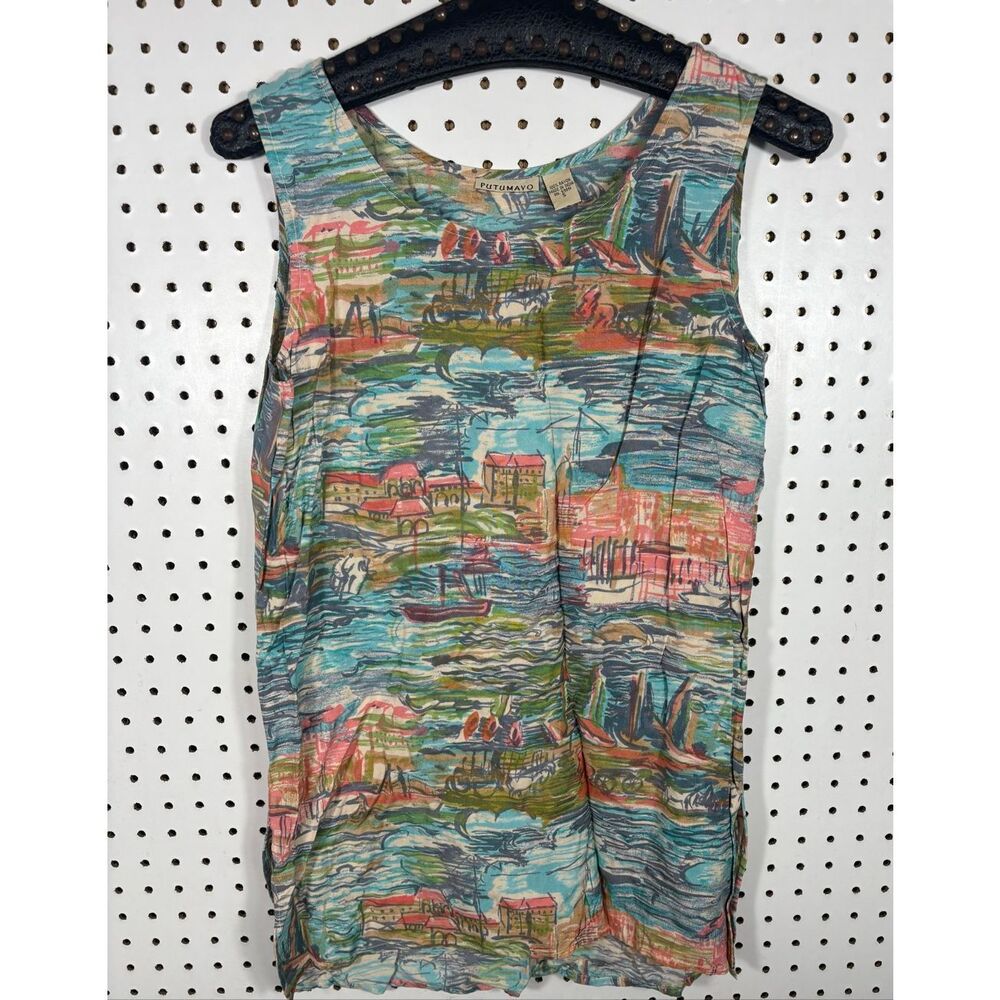 Putumayo sketch landscape tank top & pants set size S - Picture 2 of 10